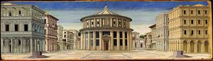 Description de l'image Formerly Piero della Francesca - Ideal City - Galleria Nazionale delle Marche Urbino.jpg.