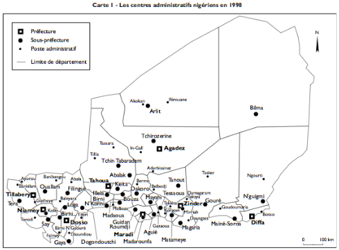 Fichier:Les centres administratifs nigériens en 1998.png