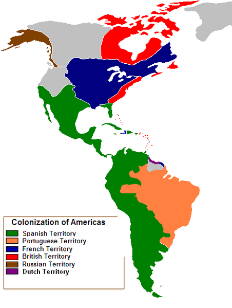 Fichier:Colonization of the Americas 1750.PNG