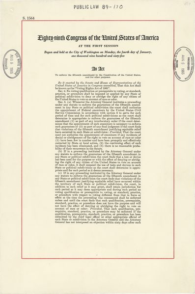 Fichier:Voting Rights Act - first page (hi-res).jpg