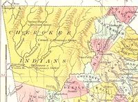 Map of northeastern Georgia, showing Cherokee lands