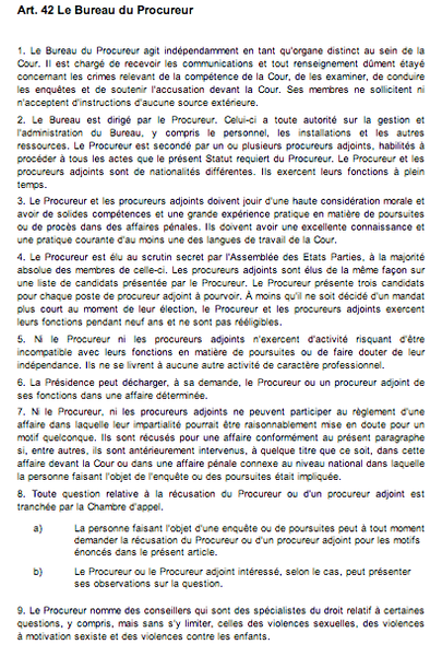 Fichier:Statut de Rome de la Cour pénale internationale - article 42.png
