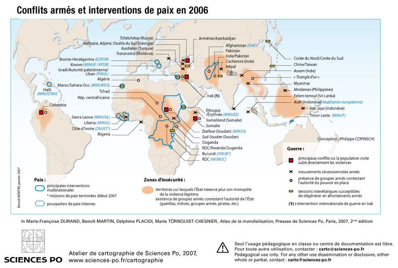 Fichier:Conflits armés et interventions de paix en 2006.jpg